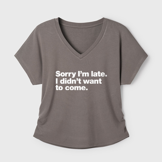 I Didn't Want to Come Geek Dolman Sleeve V-Neck Shirt