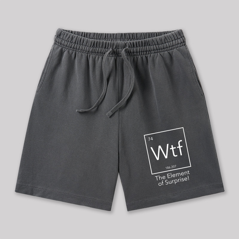 Wtf The Element of Surprise Geeky Washed Shorts
