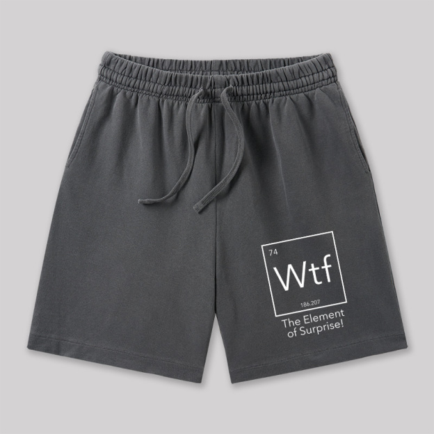 Wtf The Element of Surprise Geeky Washed Shorts