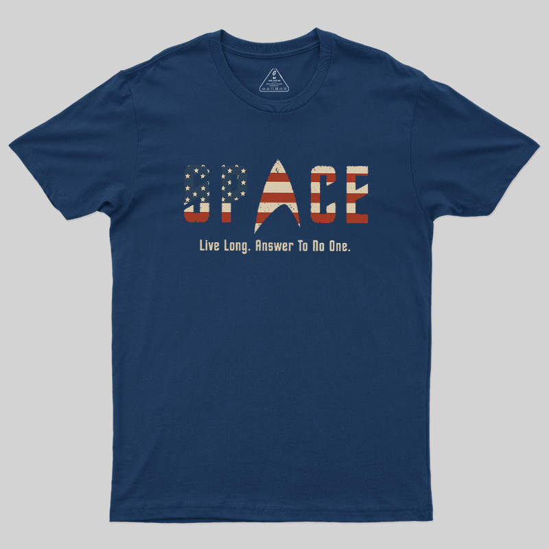 US Flag Deep Space Motto Geek T-Shirt