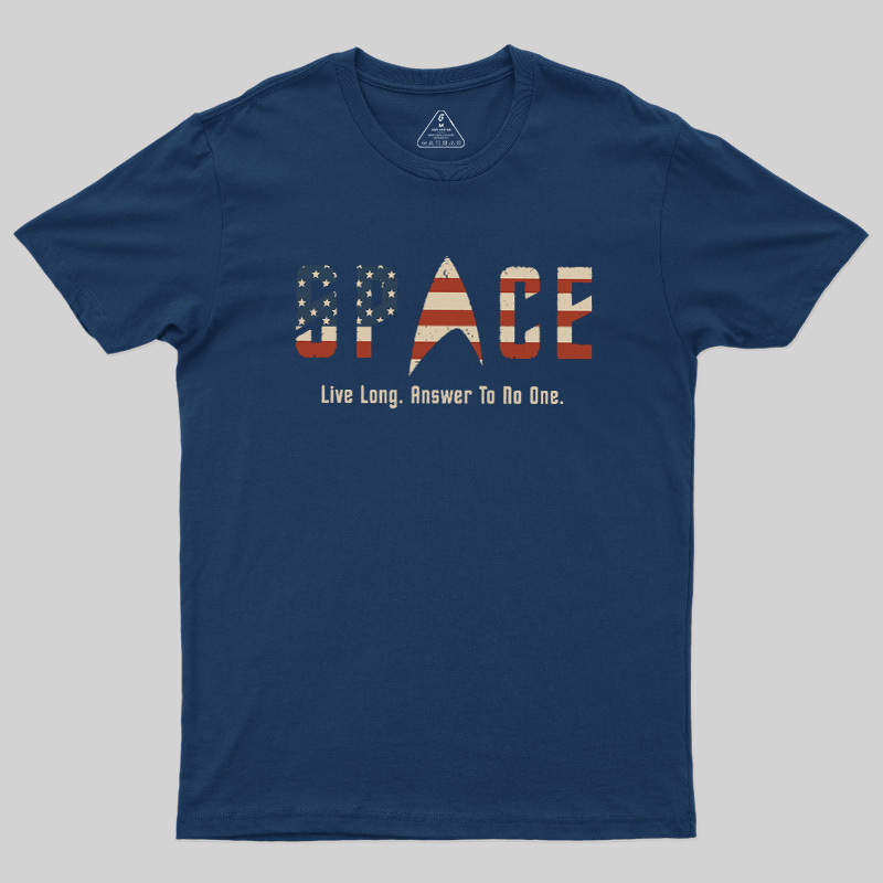 US Flag Deep Space Motto Geek T-Shirt