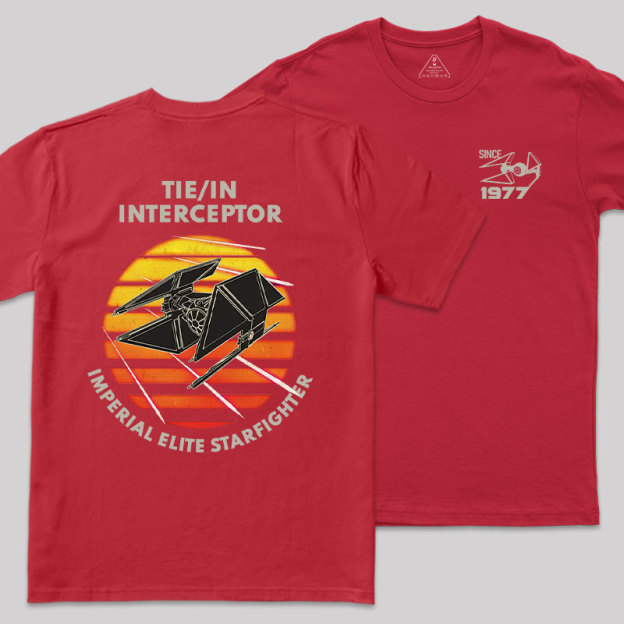 TIE Interceptor Sunset Front and Back Printed Geek T-Shirt