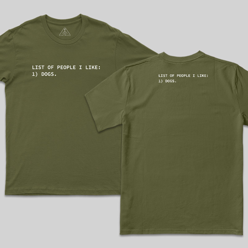 Dog Person Front and Back Printed T-Shirt