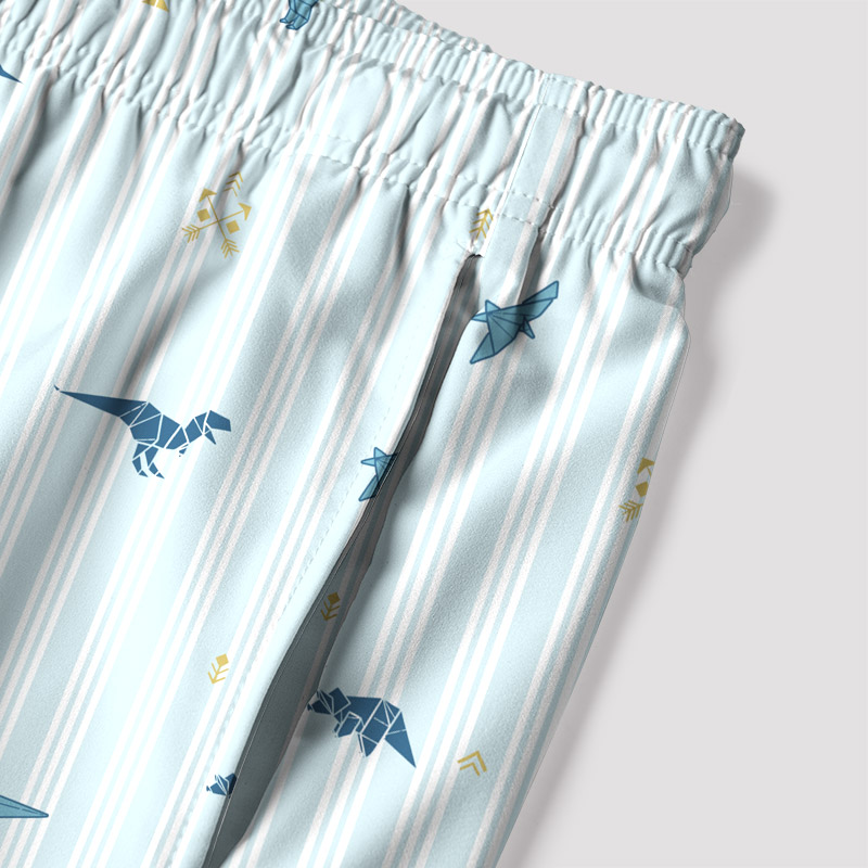Origami Dinosaurs Geek Hawaiian Swim Trunks