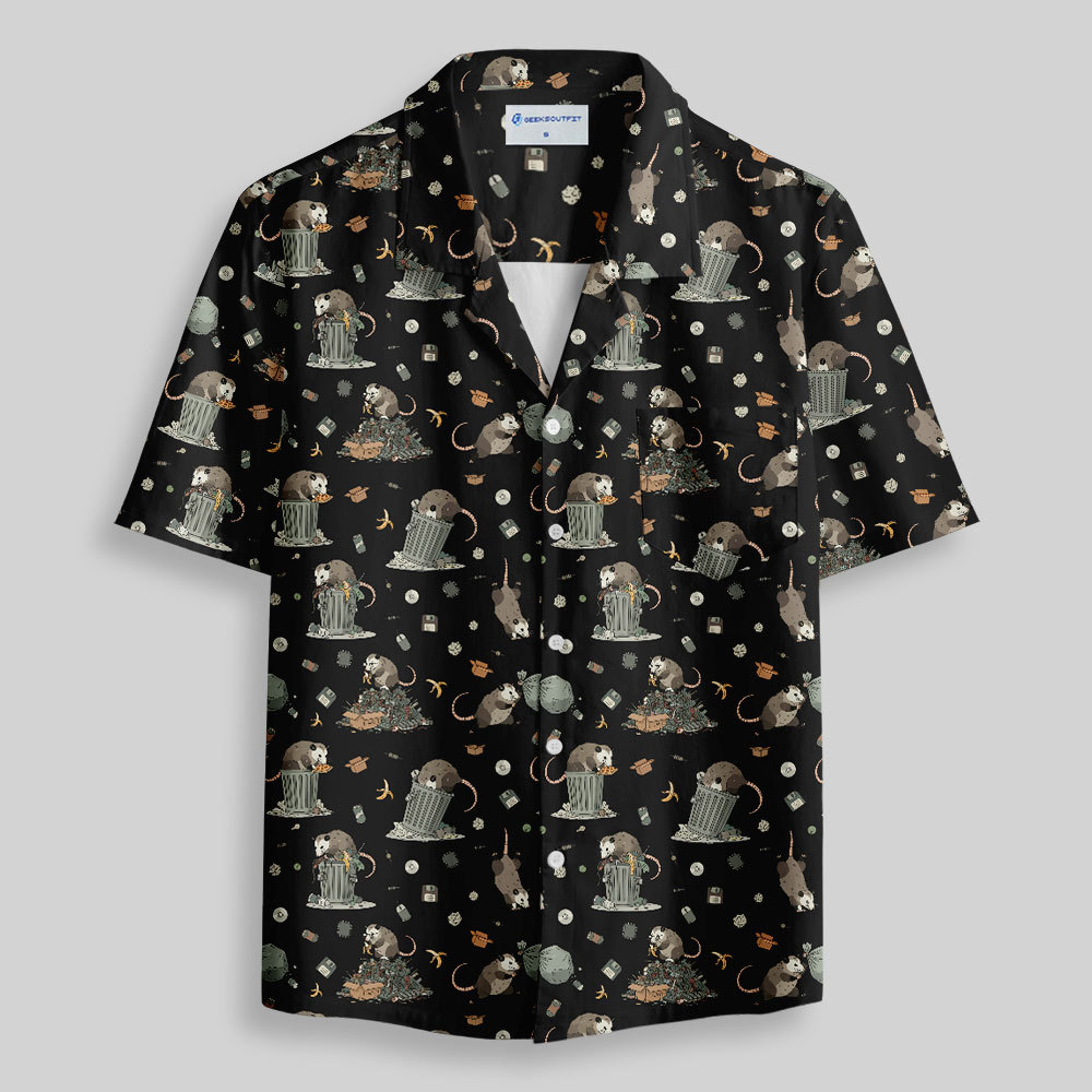 Cyber Scavenger Black Button Up Pocket Shirt