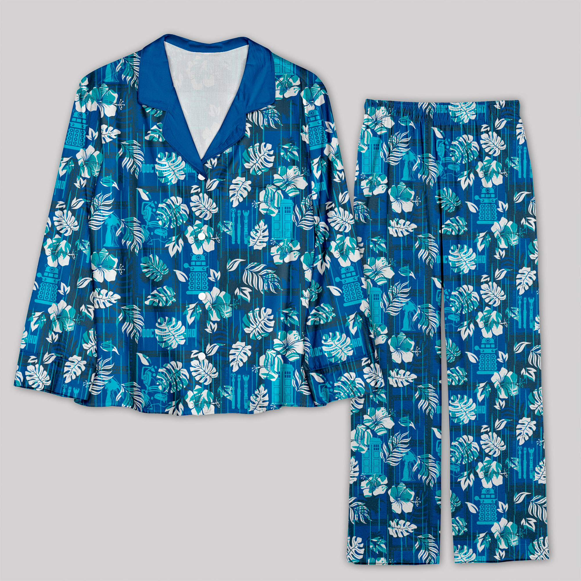 Doctor Who Hawaiian Leaves Pajama Sets