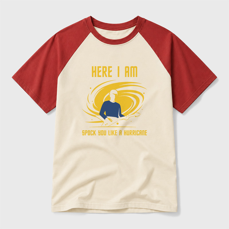 Spock You Like A Hurricane Sci-Fi Rock Geek Retro Raglan T-Shirt