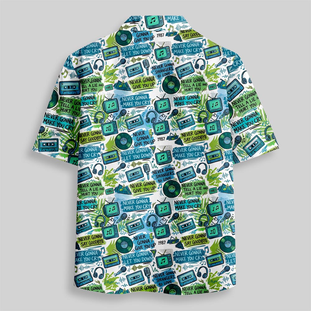 Never Gonna Give You Up Button Up Pocket Shirt