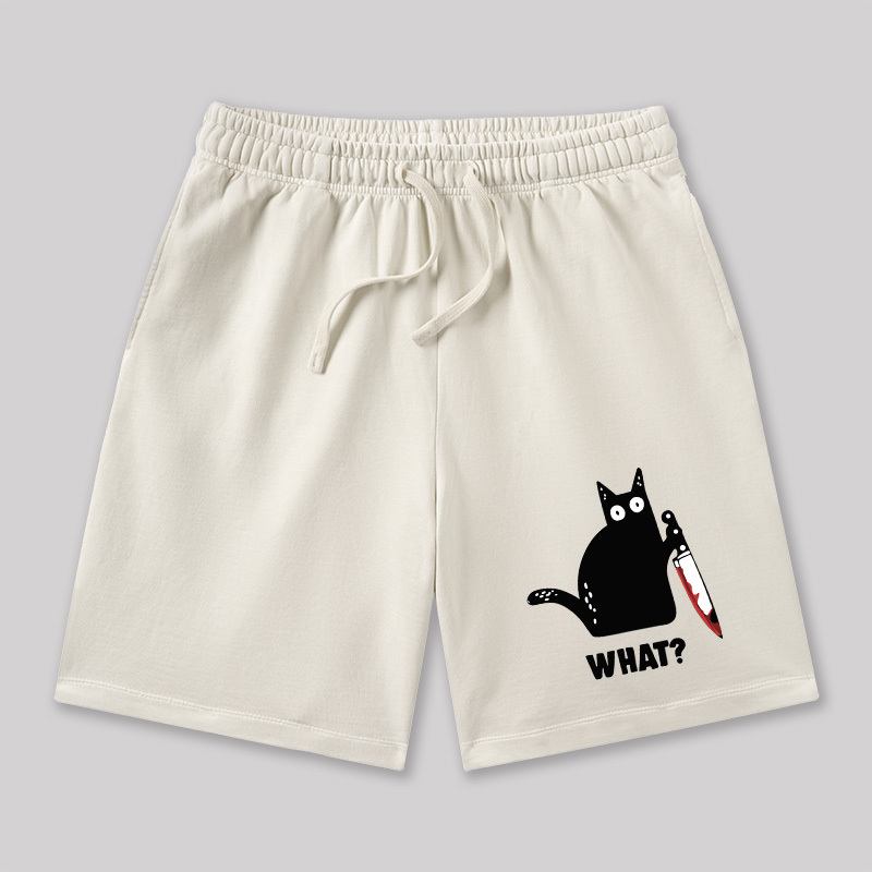 What Funny Cat Geeky Washed Shorts