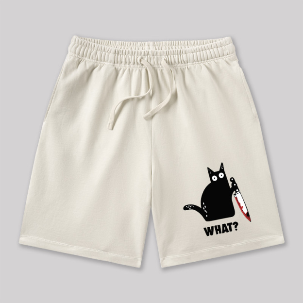 What Funny Cat Geeky Washed Shorts