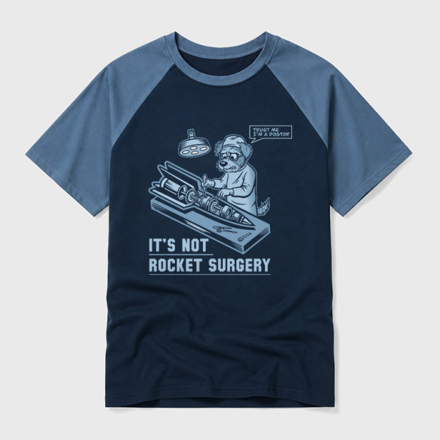 It's Not Rocket Surgery Trust Me Geek Retro Raglan T-Shirt