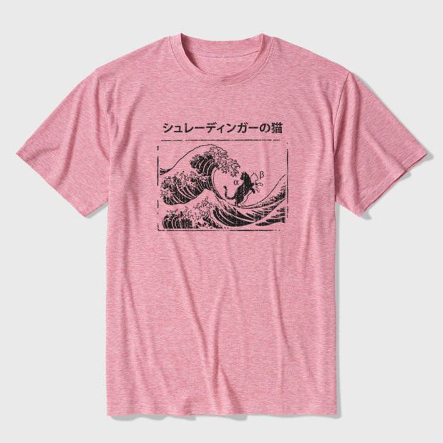 The Great Wave of Schrodinger's Cat Ultra Soft Heather Tee