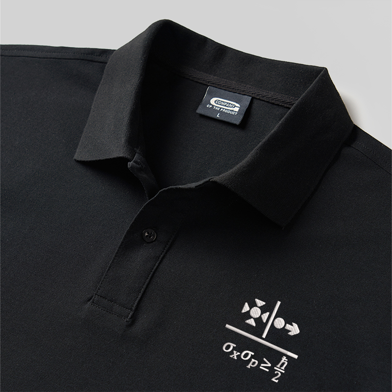 Uncertainty Principle Geek Embroidered Polo Shirts