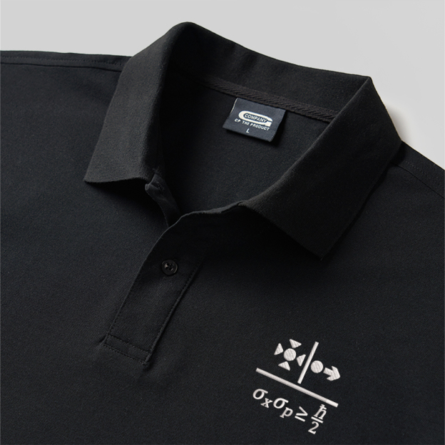 Uncertainty Principle Geek Embroidered Polo Shirts