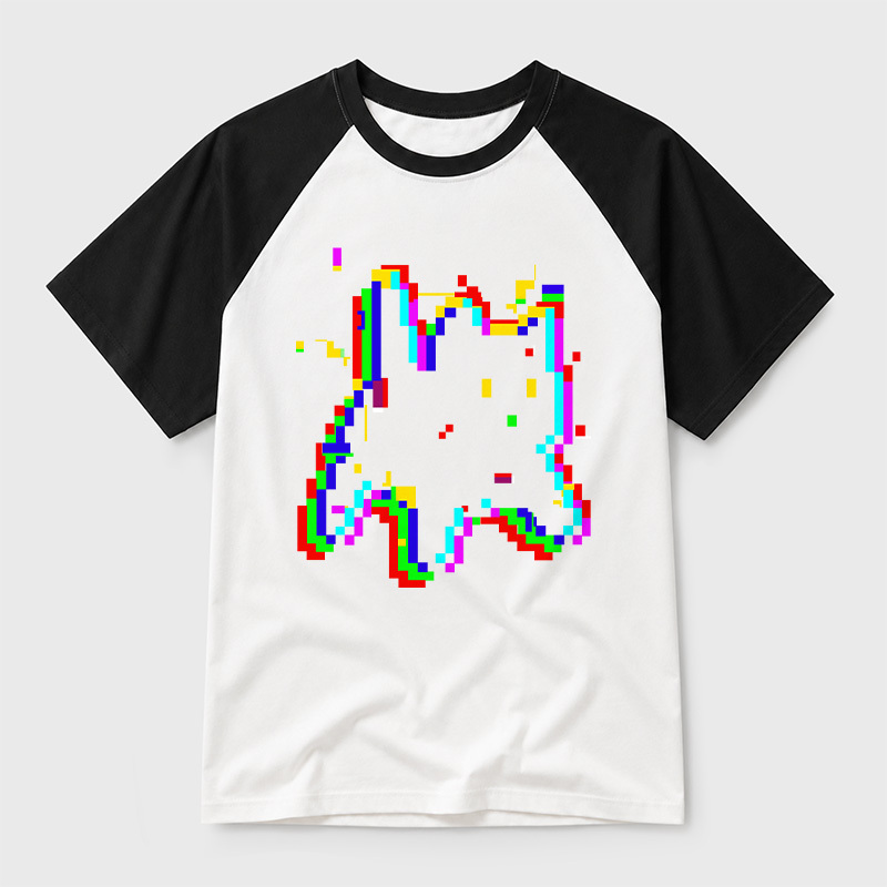 8 Glitch Geek Retro Raglan T-Shirt
