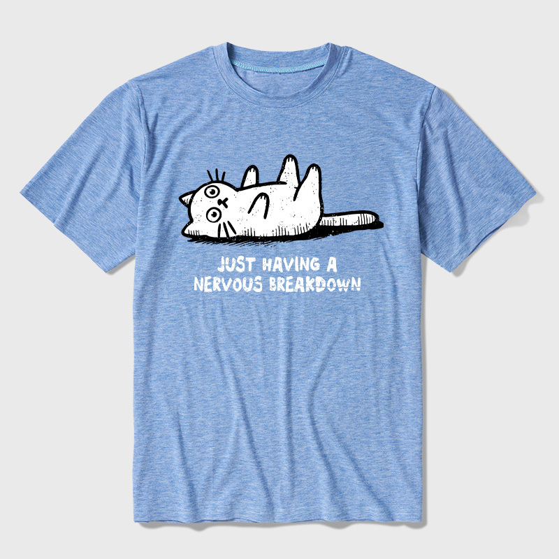 Nervous Breakdown Cat Ultra Soft Heather Tee