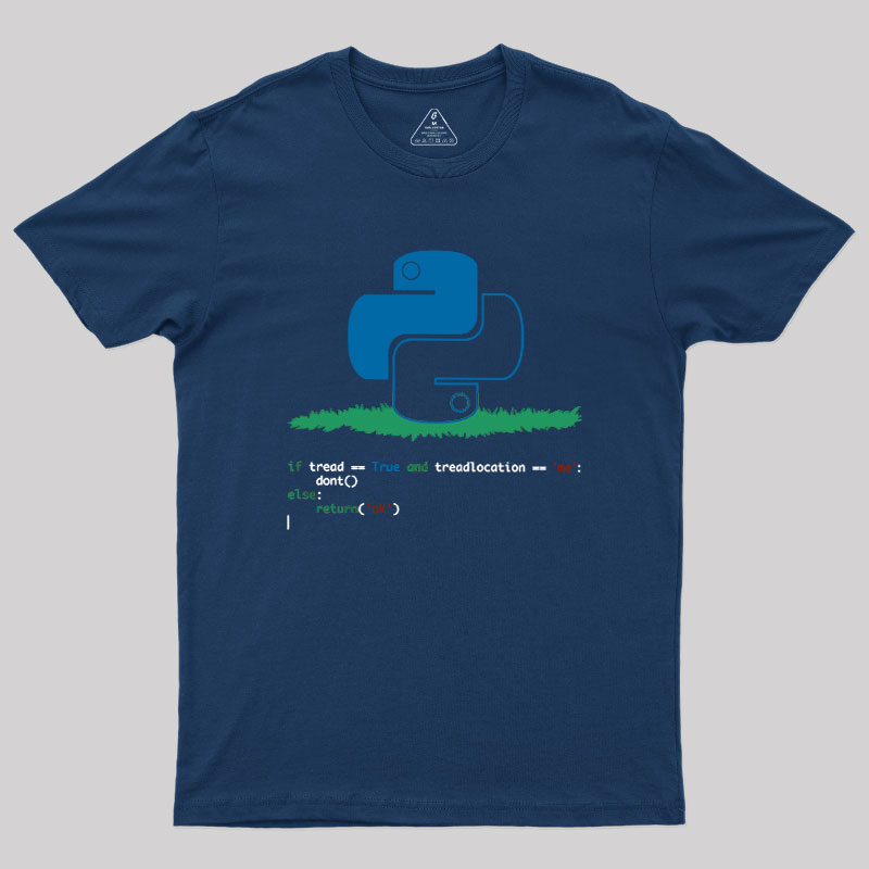 Python Dont Tread On Me Code Pun Geek T-Shirt