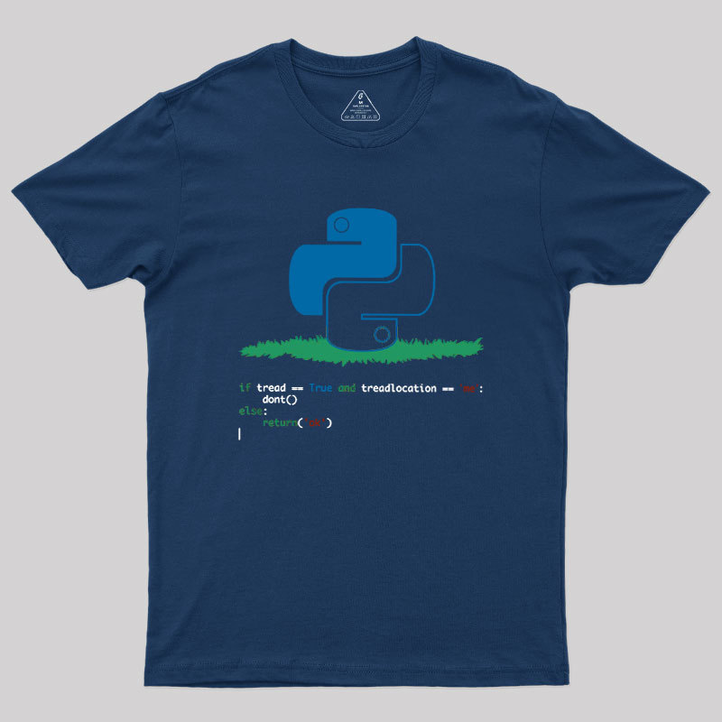 Python Dont Tread On Me Code Pun Geek T-Shirt