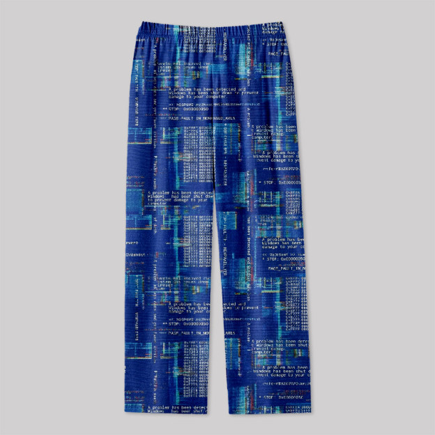 Blue Cyber Code Pattern Geek Loungewear Pants