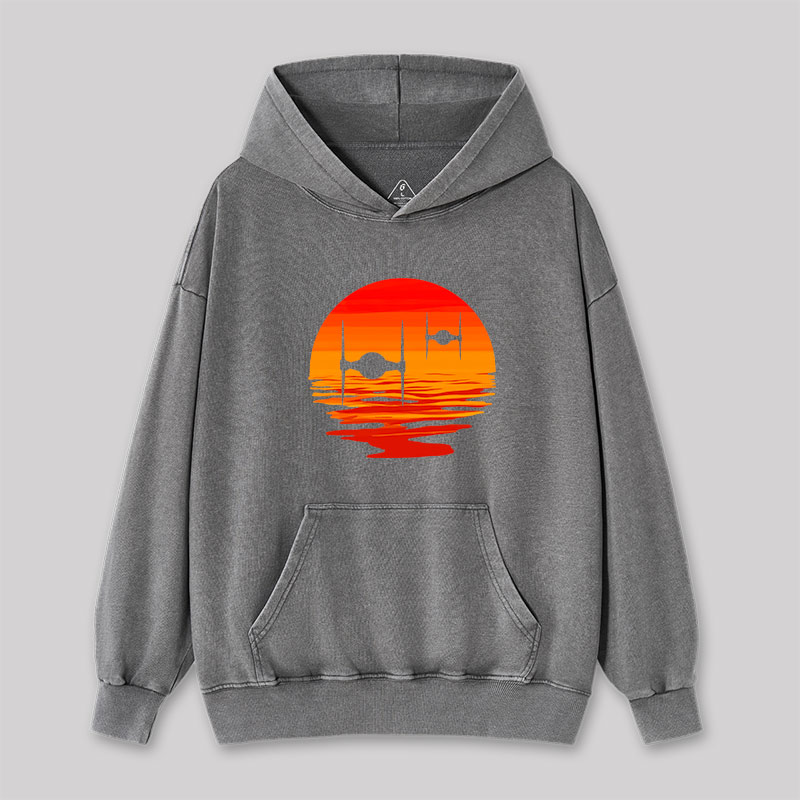Sunset Wing Starfighter Washed Hoodie