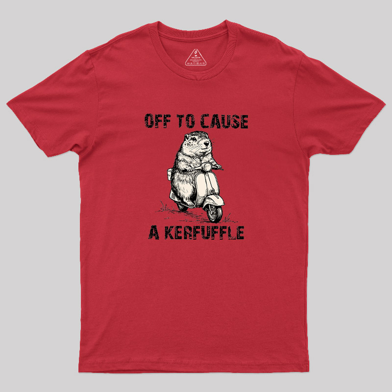 Retro Animal Scooter Mischief Graphic Geek T-Shirt