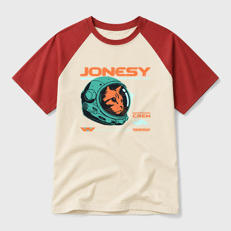 Jonesy The Space Cat Geek Retro Raglan T-Shirt
