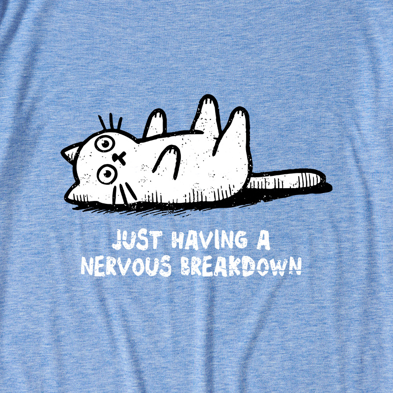 Nervous Breakdown Cat Ultra Soft Heather Tee