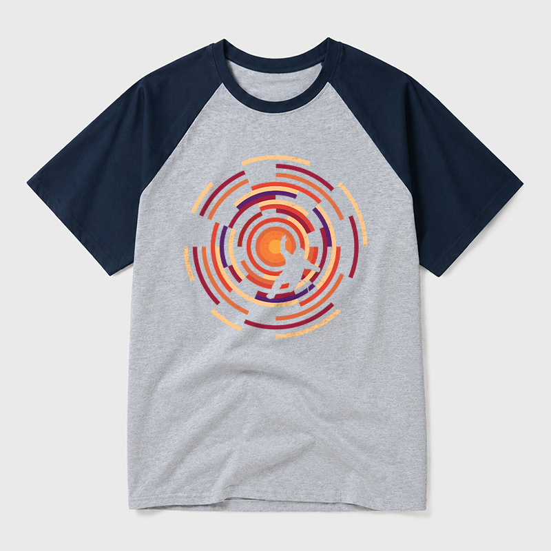 Adrift In Space Geek Retro Raglan T-Shirt