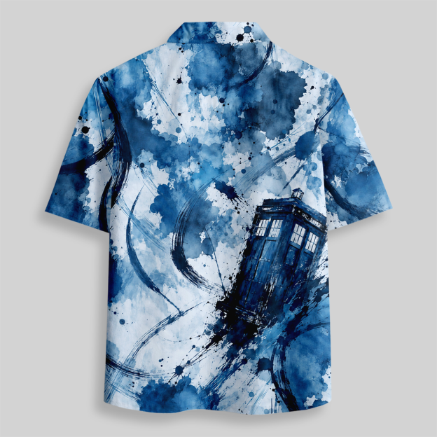 Temporal Drift Watercolor Button Up Pocket Shirt