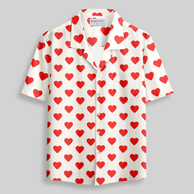 He’s Wearing Hearts Button Up Pocket Shirt