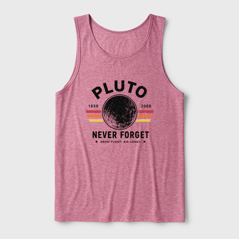 Never Forget Pluto Retro Style Ultra Soft Heather Tank