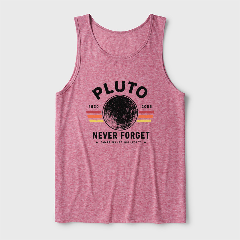 Never Forget Pluto Retro Style Ultra Soft Heather Tank