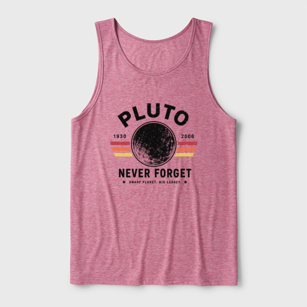 Never Forget Pluto Retro Style Ultra Soft Heather Tank