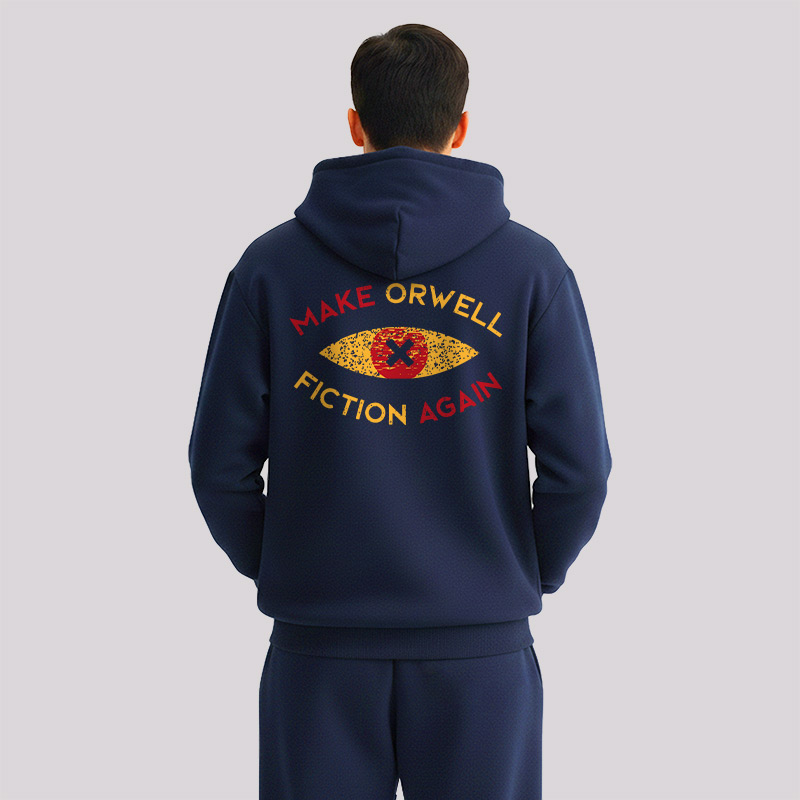 Think Freely Orwell Reimagined Front and Back Printed Geek Fleece Hoodie Set