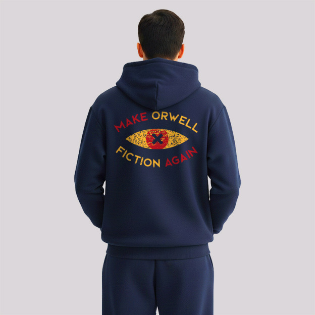 Think Freely Orwell Reimagined Front and Back Printed Geek Fleece Hoodie Set