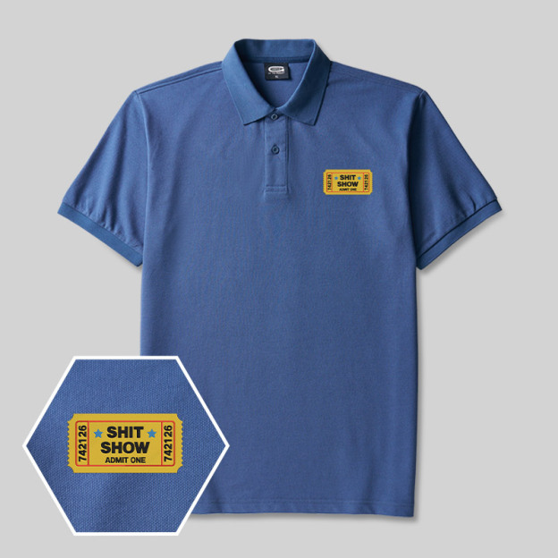 Shit Show Geek Embroidered Polo Shirts