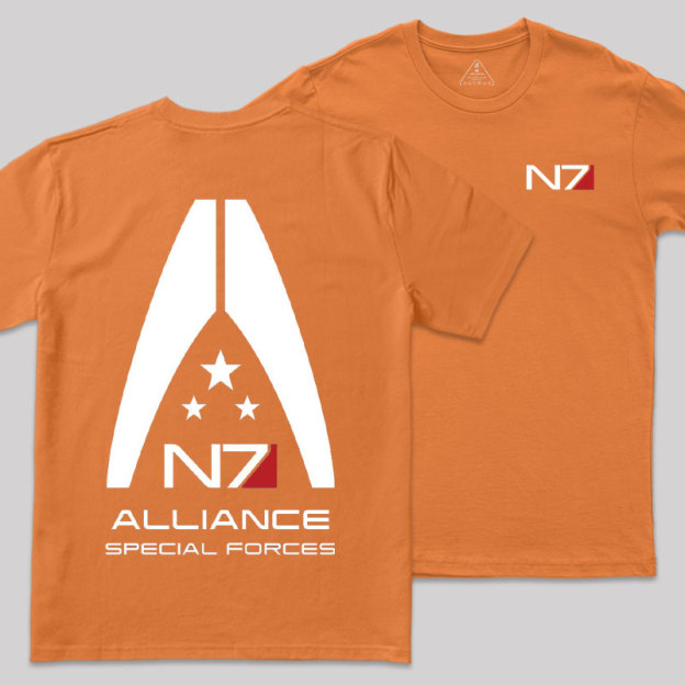 Mass Effect N7 Front and Back Printing Geek T-Shirt