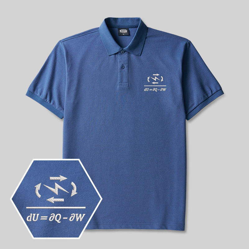Thermodynamics Geek Embroidered Polo Shirts