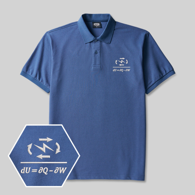 Thermodynamics Geek Embroidered Polo Shirts
