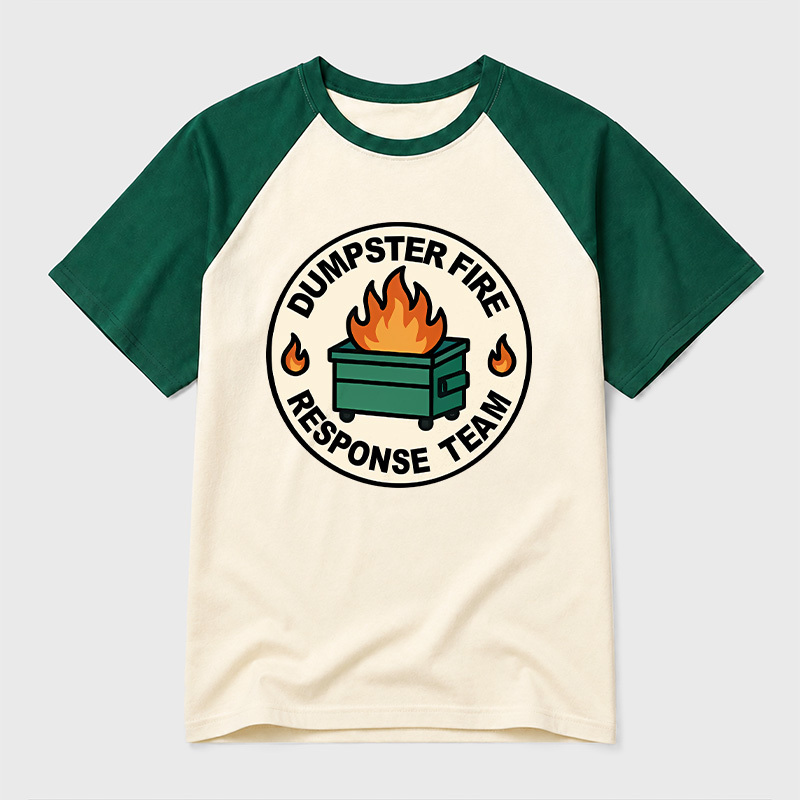 Dumpster Fire Response Team Geek Retro Raglan T-Shirt