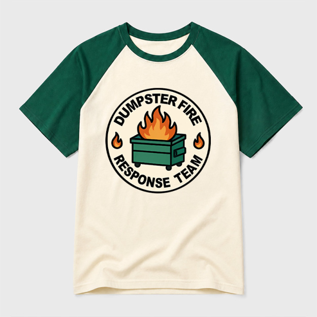 Dumpster Fire Response Team Geek Retro Raglan T-Shirt