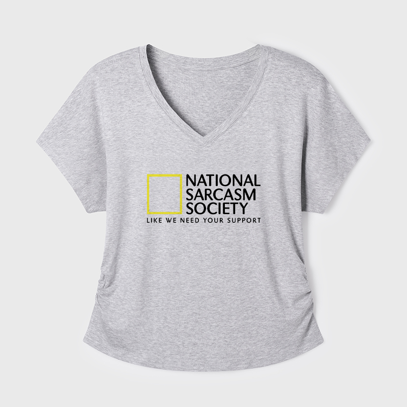 National Sarcasm Society Geek Dolman Sleeve V-Neck Shirt