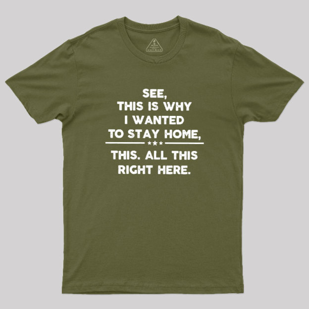 See This Is Why I Wanted To Stay home Geek T-Shirt