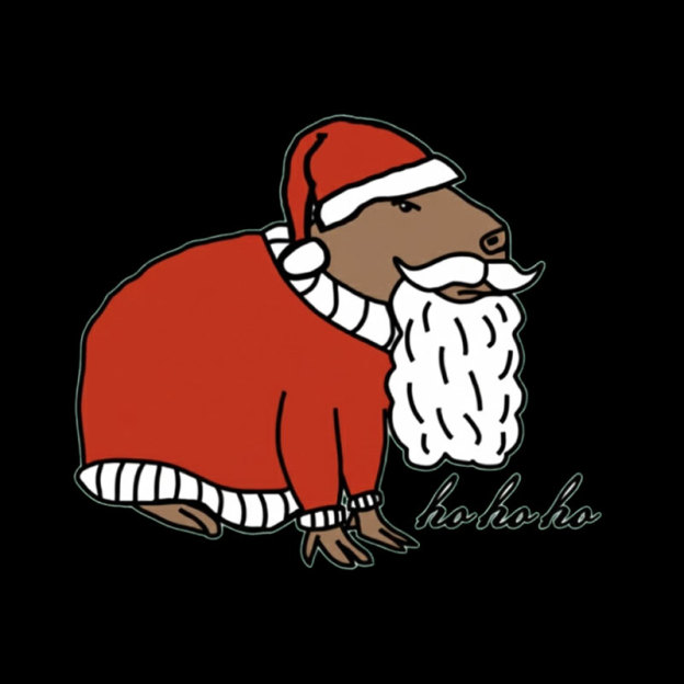 Capybara Santa Claus says Ho Ho Ho Geek T-Shirt