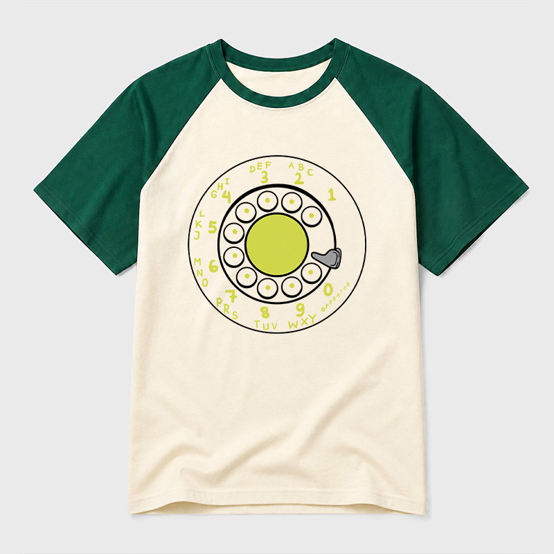 Rotary Dial Geek Retro Raglan T-Shirt