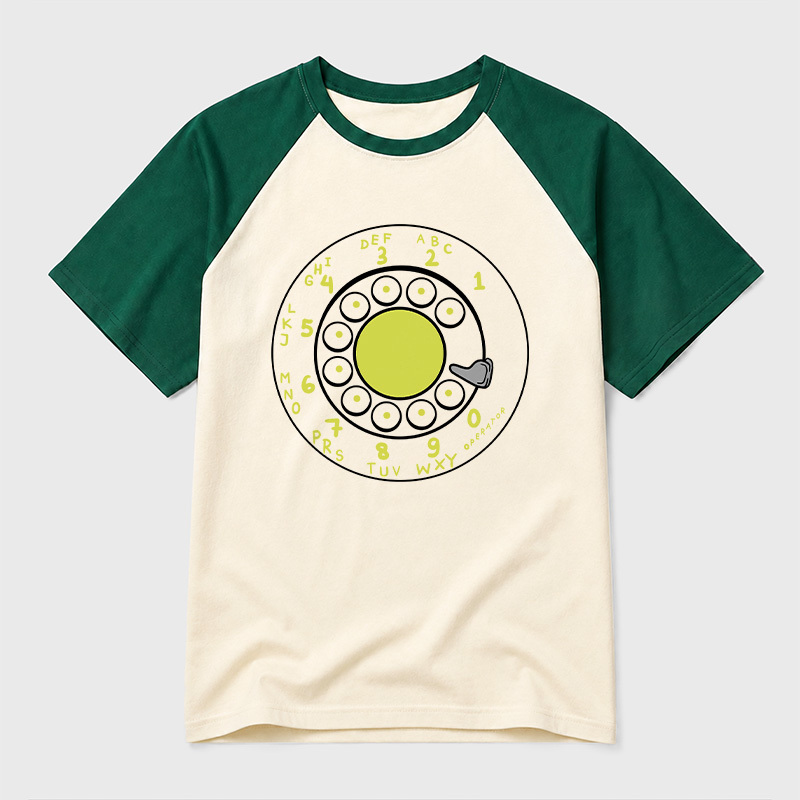 Rotary Dial Geek Retro Raglan T-Shirt