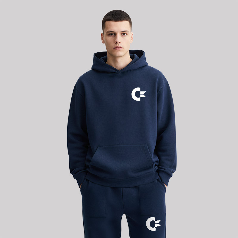 Commodore 64 White Front and Back Printed Geek Fleece Hoodie Set