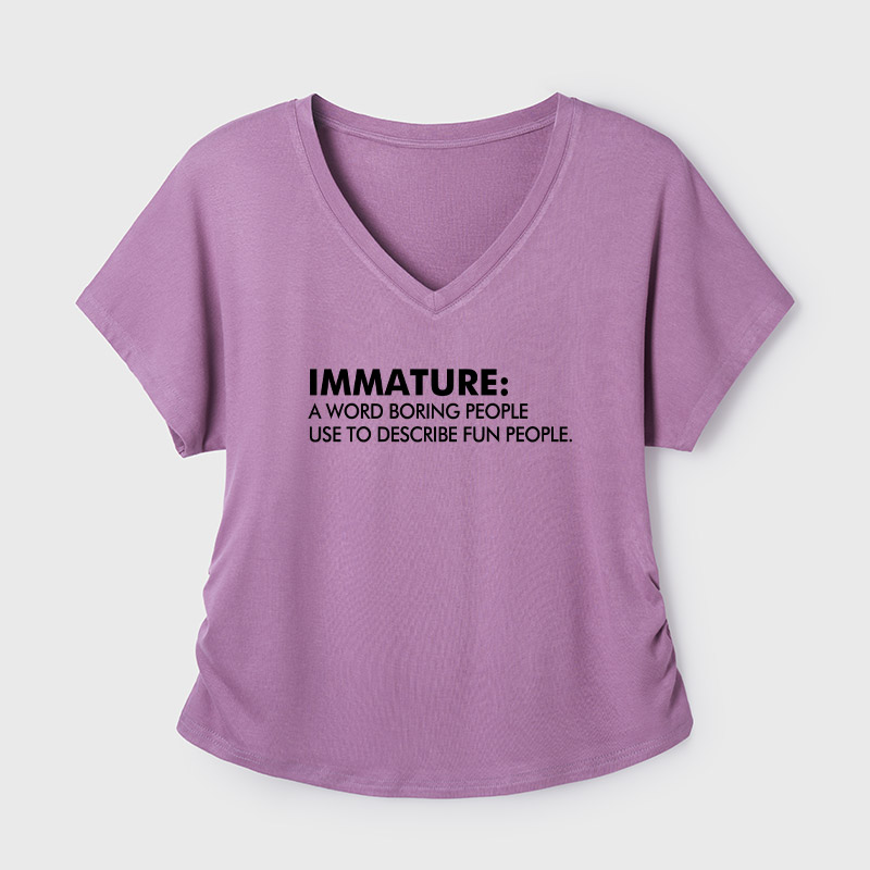 Maturity Misunderstood Geek Dolman Sleeve V-Neck Shirt