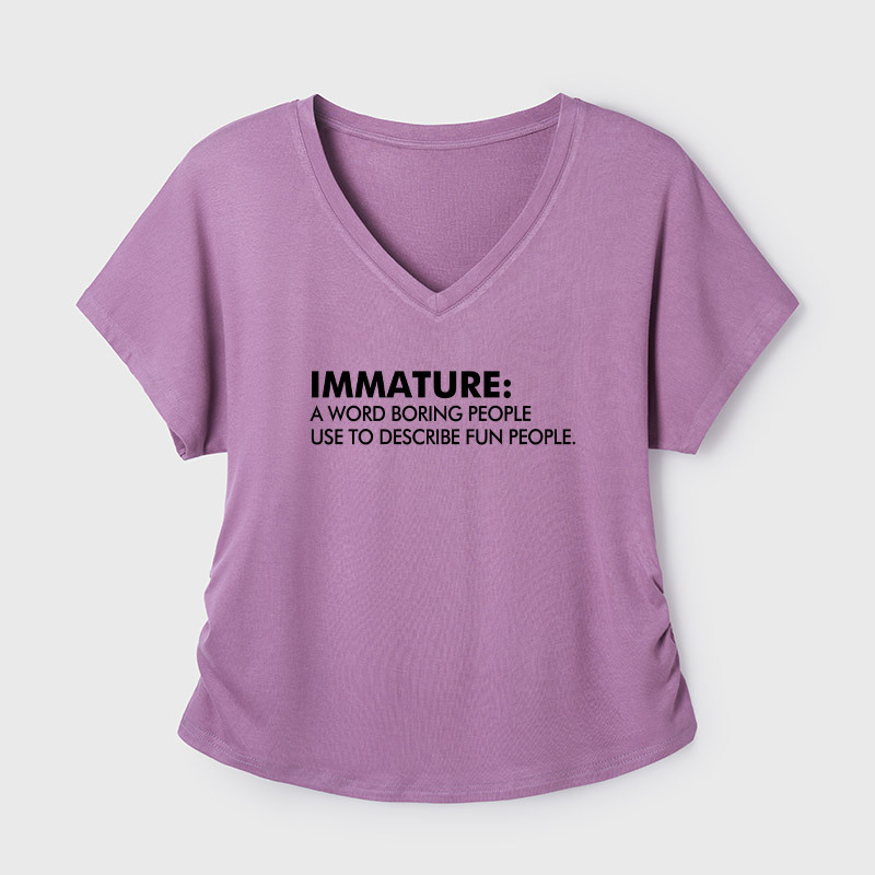 Maturity Misunderstood Geek Dolman Sleeve V-Neck Shirt