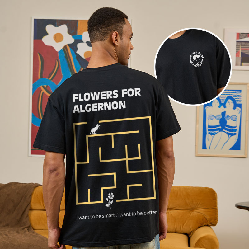 Labyrinth of Algernon Front and Back Printed Geek T-Shirt